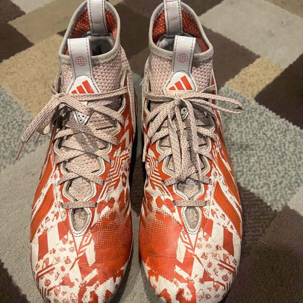 Adidas Red and White High-Top Sneakers